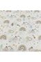 Brown Rainbow Patterned 100% Cotton Baby Kids Bedsheet - Elastic, 50x90 - 2