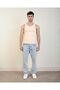 Premium Ribbed Slim Fit Cream Stretchy Men's Sports Tank Top - 6