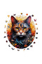 Wooden Puzzle - Cat and Flower - 333 Pieces, 29X29 cm