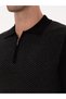 Black Slim Fit Cotton Blend Zippered Polo Neck Knitwear Sweater 50318948-Vr046 - 7