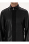 Black Faux Leather Coat 50314571-Vr046 - 7