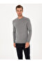 Gray Slim Fit Cashmere Silk Blend Crew Neck Knitwear Sweater 50316307-Vr024
