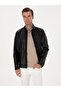Black Faux Leather Coat 50314571-Vr046