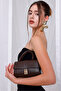 Grace Bitter Brown Elegant and Stylish Hand and Shoulder Bag with Gold Accessories - 3