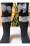 Baby Girl Children's Pantyhose Cotton Bow Tulle Ribbed Scented Black - 6