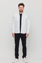 Men's White Slim Fit Slim Fit Cotton Jeans Shirt - 5