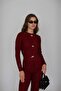 Women's Buttoned Blouse Palazzo Pants Ottoman Top and Bottom Set - 3