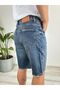 Washed Blue Fit Lycra-Free Jean Denim Shorts with Ripped Pocket Detail - 8