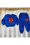 Boy's Suit Fleece Winter Spiderman Model Plush Bottom Top Set - 2