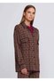 Jacquard Patterned Relaxed Cut Knitwear Jacket - 4