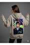 Lenithra Thomas Shelby Back Printed Unisex Oversize Beige Hoodie - 3