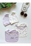 100% Cotton Baby Combed Cotton Hat Bib 4 Piece Set |   Girls Boys Unisex - 2