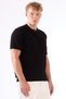 Men's slim fit polo collar black knit t-shirt - 2