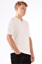 Men's Slim Fit Polo Collar White Knitwear T-Shirt - 3