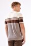 Men's Slim Fit Polo Neck Brown Knitwear T-Shirt - 4