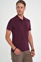 Comfort Fit Modal Blend Non-Curling Polo Collar Plum T-Shirt Ts 903
