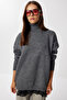 Turtleneck Oversize Knitwear Sweater Gray Lbv0011 - 4