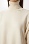 Turtleneck Oversize Knitwear Sweater Cream Lbv0011 - 4