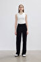 Black Ribbed Palazzo Pants - 2