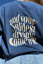 Unisex Oversize Sweatshirt Wildest Dreams Printed Blue – Crew Neck, 3 Thread Ribs - 5
