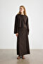 Chocolate Tassel Detailed Cotton Linen Shirt - 4