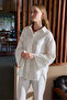 White Kimono Sleeve Muslin Shirt - 3