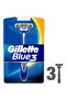 Blue 3 Gel Strip Pivot Head Triple Blade Men's Disposable Razors