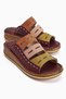 Genuine Leather Joelle Burgundy Green Powder Orange Comfort Laser Cut Women's Slippers - 3