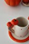 handmade two-person 4-piece pumpkin-handled coffee cup set 110ml - 3