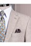 Italian Style Slim Fit 4 Drop Mono Collar Men's Single Jacket Beige T13535 - 3