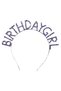 Silver Color Birthday Girl Written Birthday Party Crown with Crystal Stones - 6