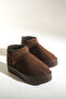 Brown Women's Thick Sole Fur Lined Ankle Boots Tefis Brown Suede - 4