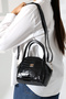 Women's Burgundy Crocodile Patterned Handbag – Stylish and Elegant Design - 6