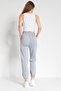 Women's Gray Winter Fleece Inside 3 Thread Leg Elastic Cotton Fabric Pocket Jogger Sweatpants - 9