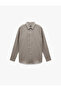 Classic Collar Regular Fit Long Sleeve Linen Shirt - 3
