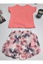 Eid Girls' Shorts Set Shorts Nursery 100% Cotton Comfortable Style Design Premium, Coral - 5