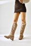 Hilka Mink Suede Detachable Conch Women's Boots with Ethnic Pattern, Women's Bootie-Women's Boots - 8