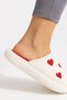 Red Love Heart Fluffy Plush Slippers Women's Home Slippers No Noise Lightweight Soft Sole - 7