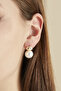 Hailey Pearl Dangle Gold Earrings