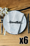 Set of 6 Metal Napkin Rings with Bismillah Written - Islamic Home Tableware Decoration