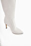Lucine White Pointed Toe Thin Heeled Pull Women's Boots - 6