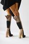 Kamiyah Black Beige Women's Knee High Boots - 8