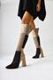 Kamiyah Black Beige Women's Knee High Boots - 5