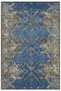 Vintage Bohemian Style Blue Antique Chenille Carpet Rug Runner Washable Non-Slip Self-Fringed