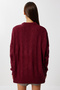 Oversize Hair Braided Knitwear Sweater Lnx0013 Bordo - 6
