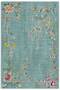 Cashmere Texture Soft Non-Slip Cotton Base Living Room Hall Kitchen Corridor Floral Green Carpet Rug