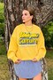 Women's Oversize Sweatshirt Unique Culture Printed Yellow – Crew Neck, 3 Thread Rastering