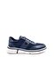 Genuine Leather and Textile Men's Navy Blue Casual Comfort Shoes