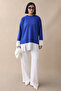 Sax Blue Tunic with Stone Detail Knitwear Garnish - 2