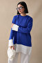 Sax Blue Tunic with Stone Detail Knitwear Garnish - 5